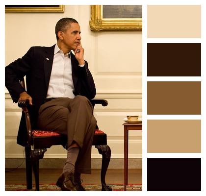 Barack Obama Thoughtful Relaxed Image